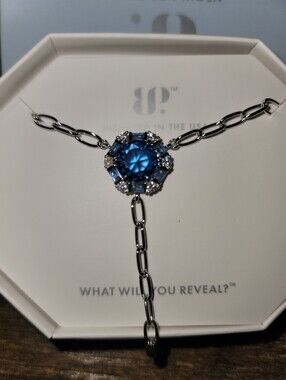 NWT- BP Dazzle Me, Please. Lab Created Aqua Blue Spinel. Rhodium Plating